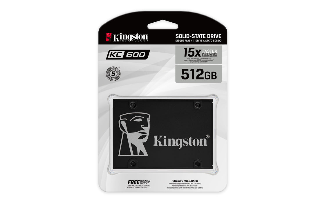 SSD KC600 SATA3 de 2,5" de Kingston Technology de 512 GB