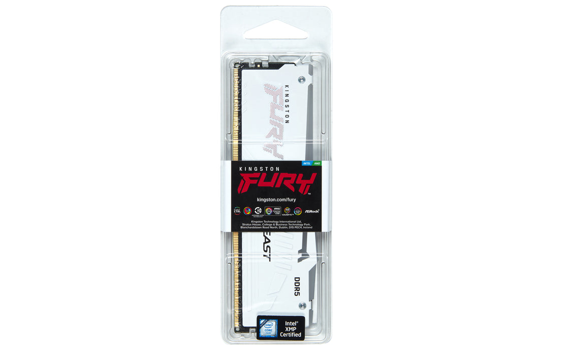 Kingston Technology FURY Beast 32GB 6000MT/s DDR5 CL30 DIMM White RGB EXPO