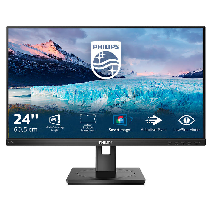 Philips S Line 242S1AE/00 computer monitor 60.5 cm (23.8") 1920 x 1080 pixels Full HD LED Black