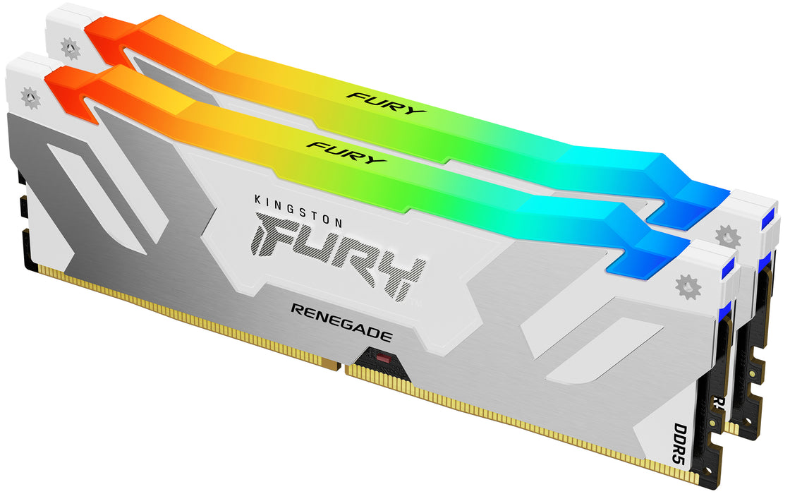 Kingston Technology FURY 64GB 6400MT/s DDR5 CL32 DIMM (Kit of 2) Renegade RGB White XMP
