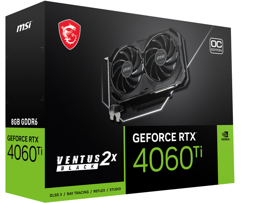 MSI VENTUS GeForce RTX 4060 Ti 2X BLACK 8G OC