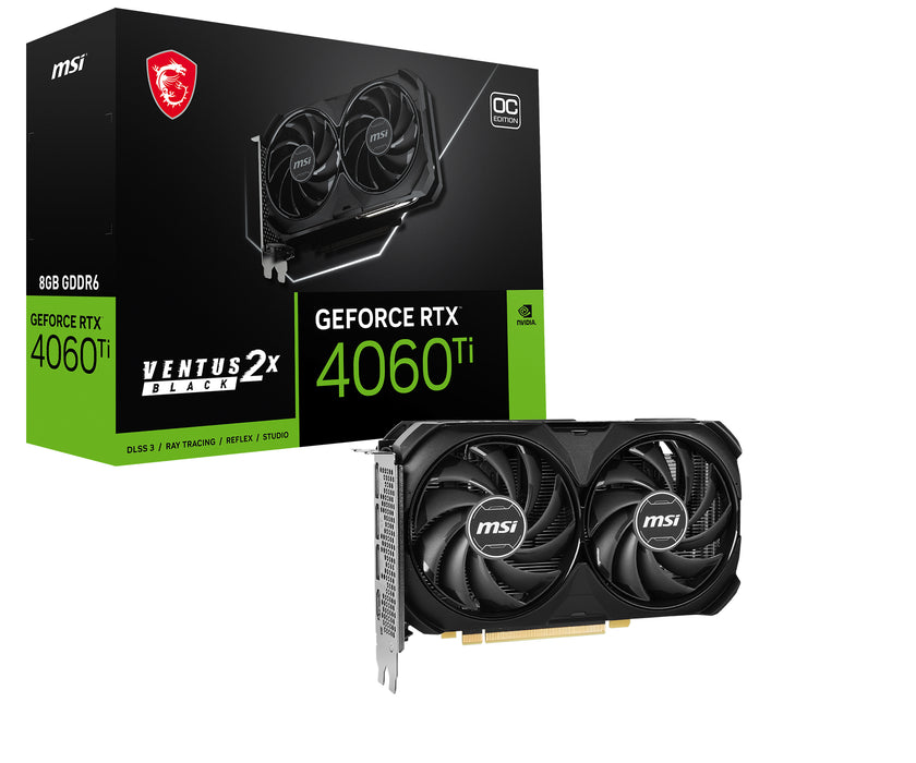MSI VENTUS GeForce RTX 4060 Ti 2X BLACK 8G OC