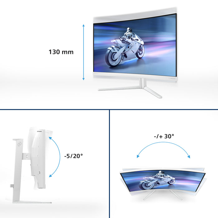 Philips Evnia 5000 27M2C5501/00 computer monitor 68.6 cm (27") 2560 x 1440 pixels Quad HD LCD White