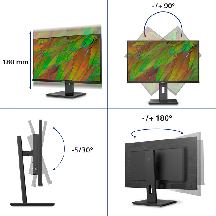 Philips 3000 series 32B1N3800/00 computer monitor 81.3 cm (32") 3840 x 2160 pixels 4K Ultra HD LCD Black
