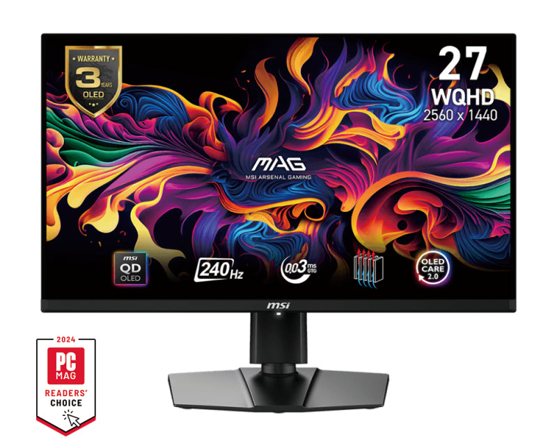 MSI MAG 271QPXDE QD-OLED E2 computer monitor 67.3 cm (26.5") 2560 x 1440 pixels Wide Quad HD Black