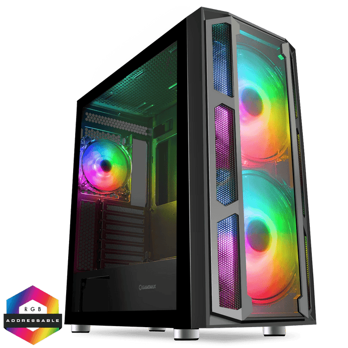 GAMEMAX F15 MIDI TOWER WITH TEMPERED GLASS SIDE PANEL